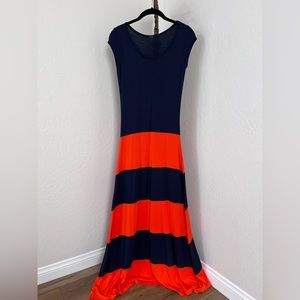 Go Couture Orange & Navy Maxi Dress